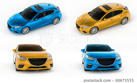 3d illustration. City car for your creative design. 3D rendering. 3d illustration. City car for your creative design. 3D rendering. 80673555