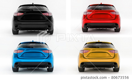 3d illustration. City car for your creative design. 3D rendering. 3d illustration. City car for your creative design. 3D rendering. 80673556