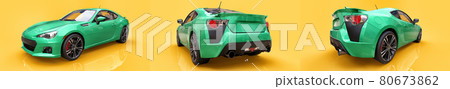 Small sports car coupe. 3d rendering. 80673862