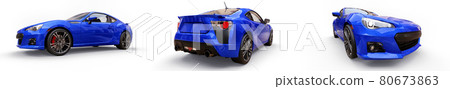 Small sports car coupe. 3d rendering. 80673863