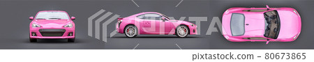 Small sports car coupe. 3d rendering. 80673865