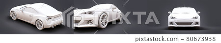 Small sports car coupe. 3d rendering. Small sports car coupe. 3d rendering. 80673938