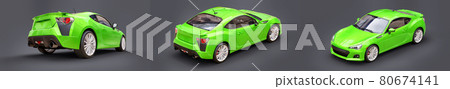 Small sports car coupe. 3d rendering. 80674141