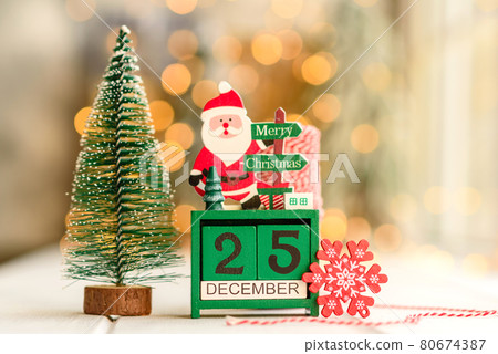 Christmas composition. Red and green decor elements that are used to decorate the Christmas tree Christmas composition. Red and green decor elements that are used to decorate the Christmas tree 80674387