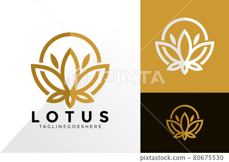 Luxury Lotus Flower Logo Vector Design. Abstract emblem, designs concept, logos, logotype element for template 80675530