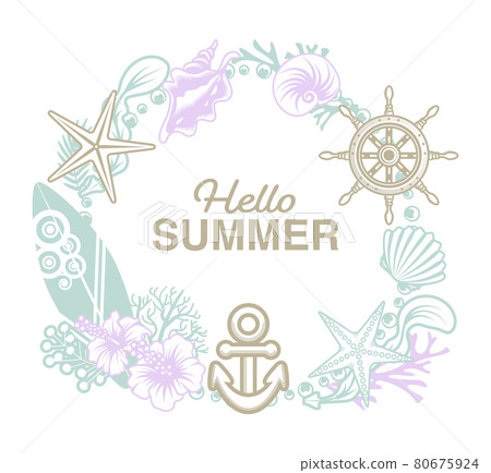 Seashells and summer decorative frame Seashells and summer decorative frame 80675924