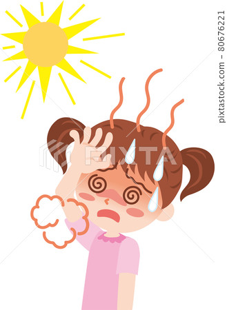 Girls with heatstroke 80676221