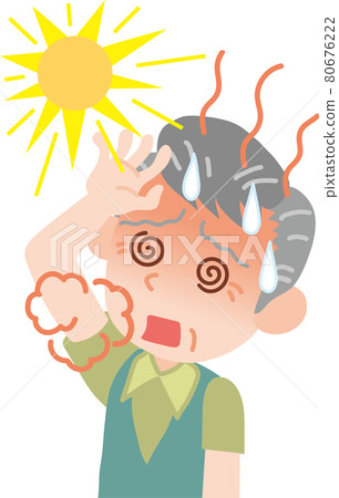Elderly men with heatstroke 80676222