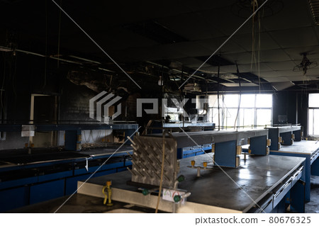 Science lab caused by fire. Science lab caused by fire. 80676325