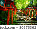 Lantern road at Kifune Shrine in summer 80676362