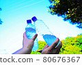 Toast with a soft drink in the hot summer 80676367