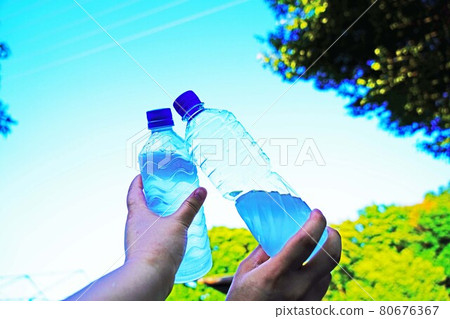Toast with a soft drink in the hot summer Toast with a soft drink in the hot summer 80676367