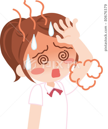 Heat stroke_female student 80676379