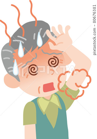 Heat stroke_elderly man 80676381