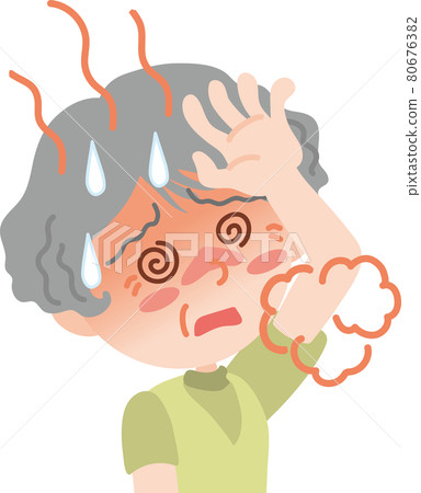 Heat stroke_elderly woman 80676382