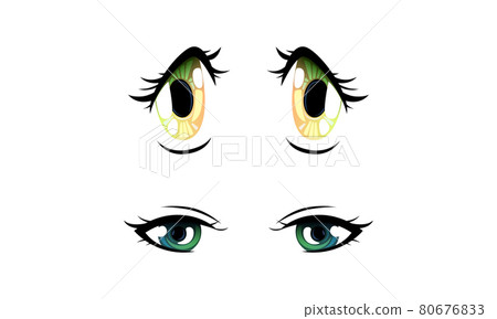 Cute Expressive Eyes with Shiny Light Reflections Set Cartoon Vector Illustration Cute Expressive Eyes with Shiny Light Reflections Set Cartoon Vector Illustration 80676833