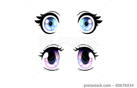 Beautiful Blue and Violet Eyes with Shiny Light Reflections Set, Cute Expressive Eyes in Anime Manga Style Cartoon Vector Illustration Beautiful Blue and Violet Eyes with Shiny Light Reflections Set, Cute Expressive Eyes in Anime Manga Style Cartoon Vector Illustration 80676834