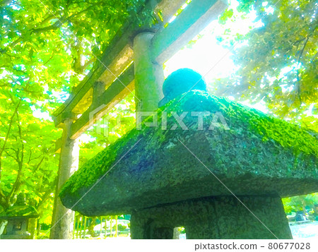 夢幻般的牌坊和燈籠的插圖 夢幻般的牌坊和燈籠的插圖 80677028