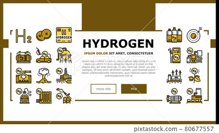 Hydrogen Industry Landing Header Vector 80677557