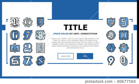 Numbers Numeral Title Landing Header Vector 80677568