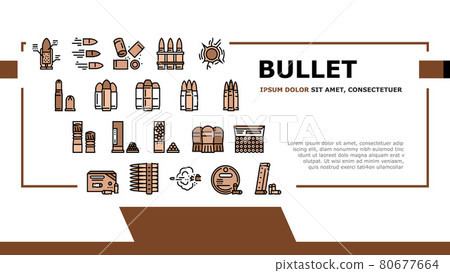 Bullet Ammunition Landing Header Vector Bullet Ammunition Landing Header Vector 80677664