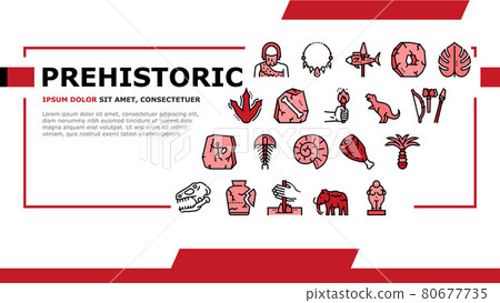 Prehistoric Period Landing Header Vector Prehistoric Period Landing Header Vector 80677735