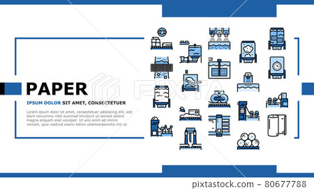 Paper Production Plant Landing Header Vector 80677788