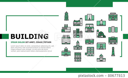 Building Architecture Landing Header Vector-插圖素材 [80677813] - PIXTA圖庫