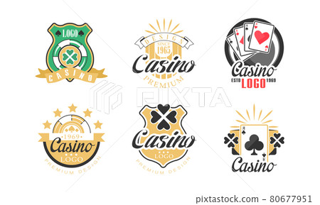 Casino Premium Logo Design as Gambling Graphic Emblem Vector Set Casino Premium Logo Design as Gambling Graphic Emblem Vector Set 80677951