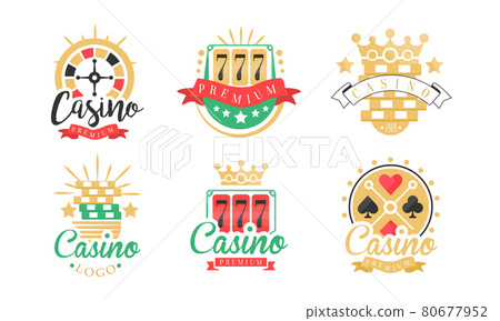 Casino Premium Logo Design as Gambling Graphic Emblem Vector Set Casino Premium Logo Design as Gambling Graphic Emblem Vector Set 80677952