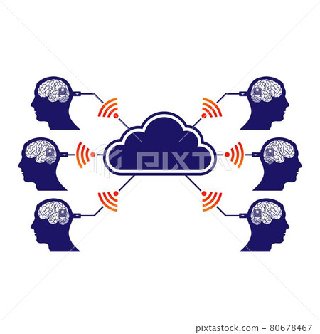 Brain in head cloud connection Brain in head cloud connection 80678467
