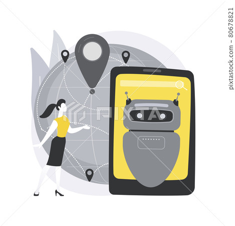 AI in travel and transportation abstract concept vector illustration. AI in travel and transportation abstract concept vector illustration. 80678821