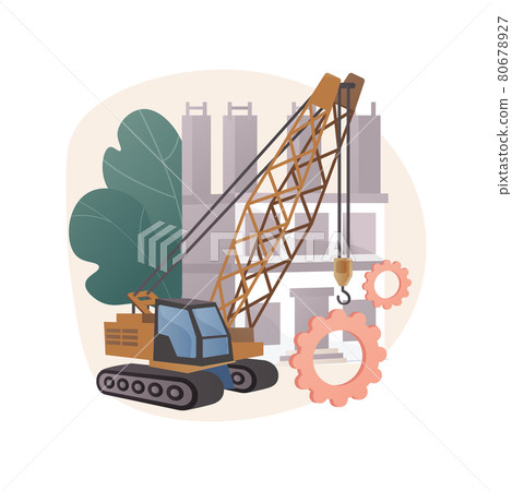 Modern construction machinery abstract concept vector illustration. 80678927