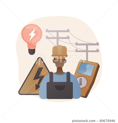 Electrician services abstract concept vector illustration. Electrician services abstract concept vector illustration. 80678946