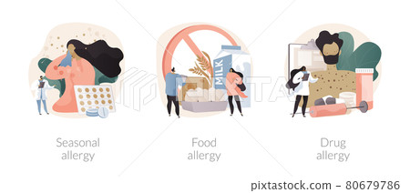 Allergy treatment abstract concept vector illustrations. 80679786