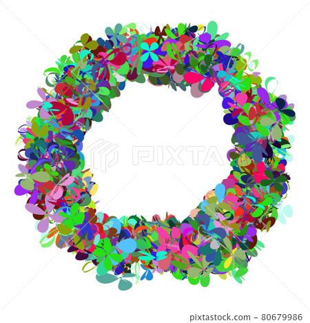 Colorful Flower Frame Isolated on White Background Colorful Flower Frame Isolated on White Background 80679986