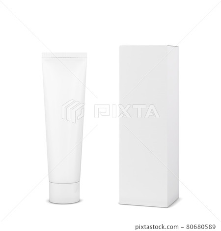 Blank cosmetic tube packaging mockup 80680589