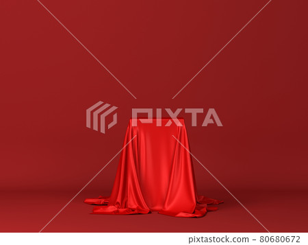 Cube covered with piece of cloth Cube covered with piece of cloth 80680672