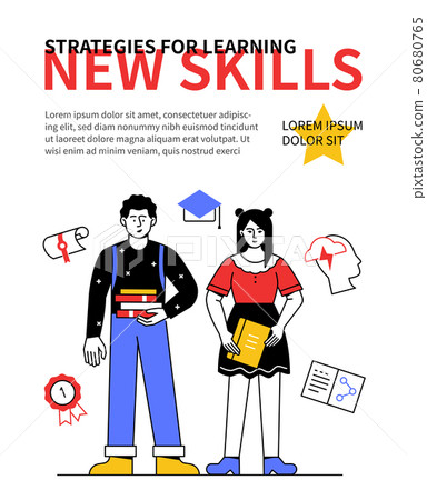 New Skills- colorful line design style banner New Skills- colorful line design style banner 80680765