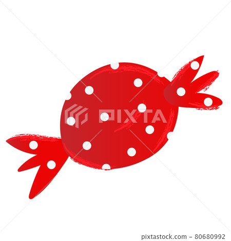 Halloween candy lollipop in red spotted wrapper. Vector illustration clipart 80680992