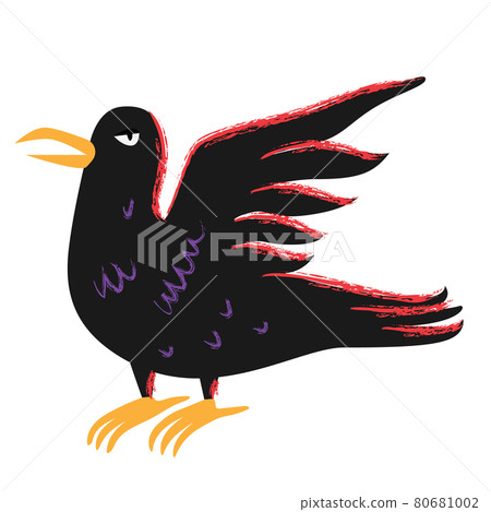 Black raven. The raven of the witch. Halloween bird Black raven. The raven of the witch. Halloween bird 80681002