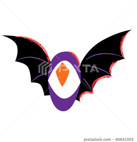 Halloween scary flying eye with bat wings 80681005