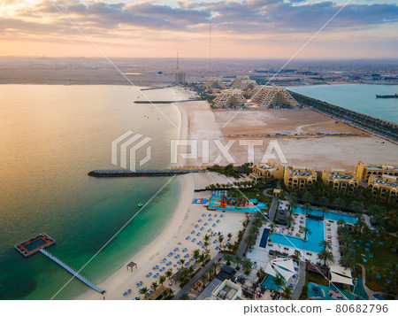 Marjan Island in Ras al Khaimah emirate in the UAE aerial view Marjan Island in Ras al Khaimah emirate in the UAE aerial view 80682796