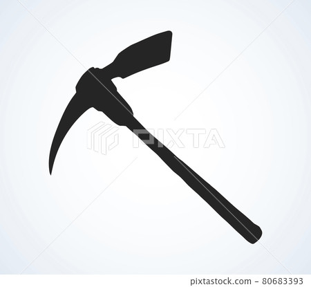 Pick axe icon. Vector drawing sign Pick axe icon. Vector drawing sign 80683393