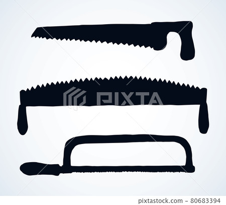 Iron hand saw. Vector drawing Iron hand saw. Vector drawing 80683394