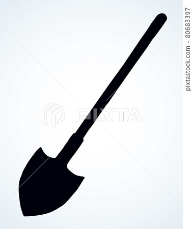 Shovel. Vector drawing icon sign Shovel. Vector drawing icon sign 80683397
