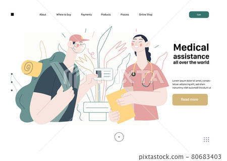 Medical insurance template - medical assistance all over the world 80683403