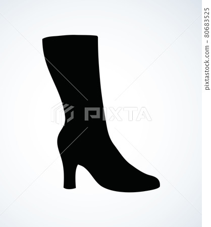 Women's boots with heels. Vector drawing 80683525