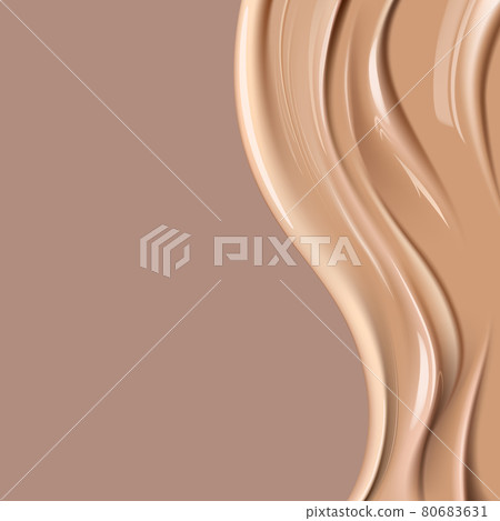 Realistic foundation creamy texture for beauty products ad, 3d effect Realistic foundation creamy texture for beauty products ad, 3d effect 80683631