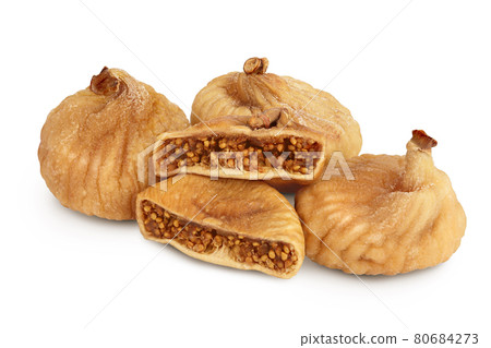 dried fig isolated on white background with clipping path and full depth of field 80684273